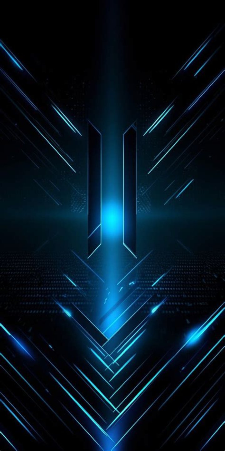 Embrace the Future with Stunning Tech Blue and Black Wallpaper