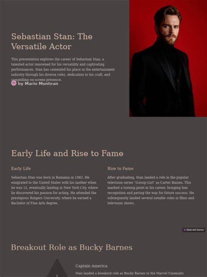 Exploring the Acting Career of Sebastian Stan