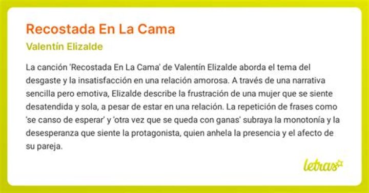Exploring the Meaning Behind "Recostada en la Cama" Lyrics in English