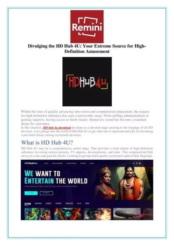 HD Hub 4U: The Ultimate Guide to Streaming High-Definition Content