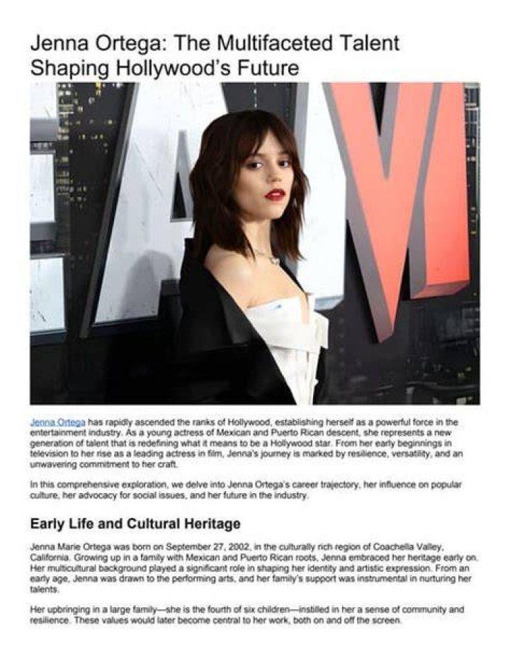 Jenna Ortega: Rising Star and Multifaceted Talent