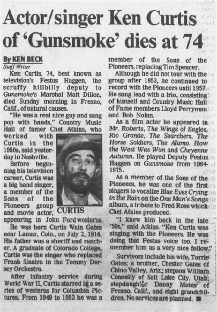 Ken Curtis: The Life and Legacy of a Versatile Performer
