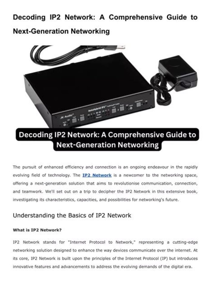 Understanding IP2 Network: A Comprehensive Guide