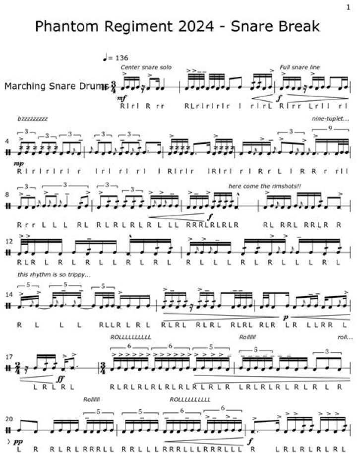 Unlocking the Beat: The Phantom Regiment Snare Music 2024 PDF