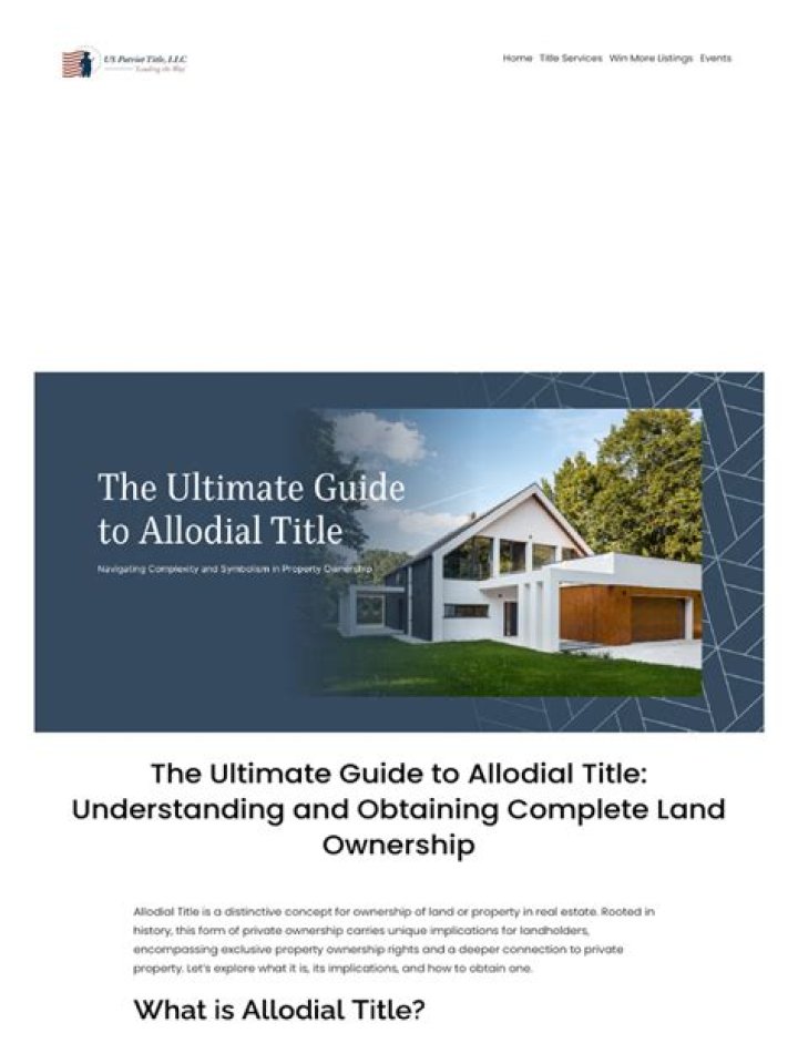 Unlocking the Mysteries of Allodial Title: A Comprehensive Guide