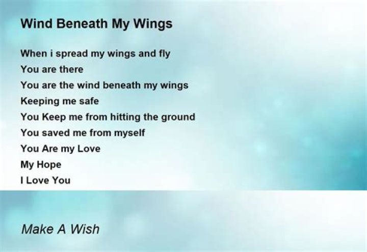 Wind Beneath My Wings: The Inspirational Journey of Support and Love